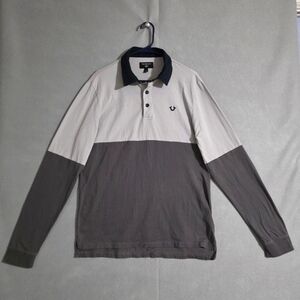 True Religion Mens Color Block Rugby Shirt 100% Cotton 104933 Size Large